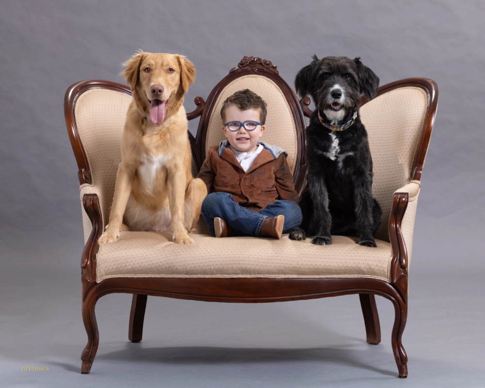 ©Gittings_Studio_Pet_Portrait_Child_With_Two_Dogs